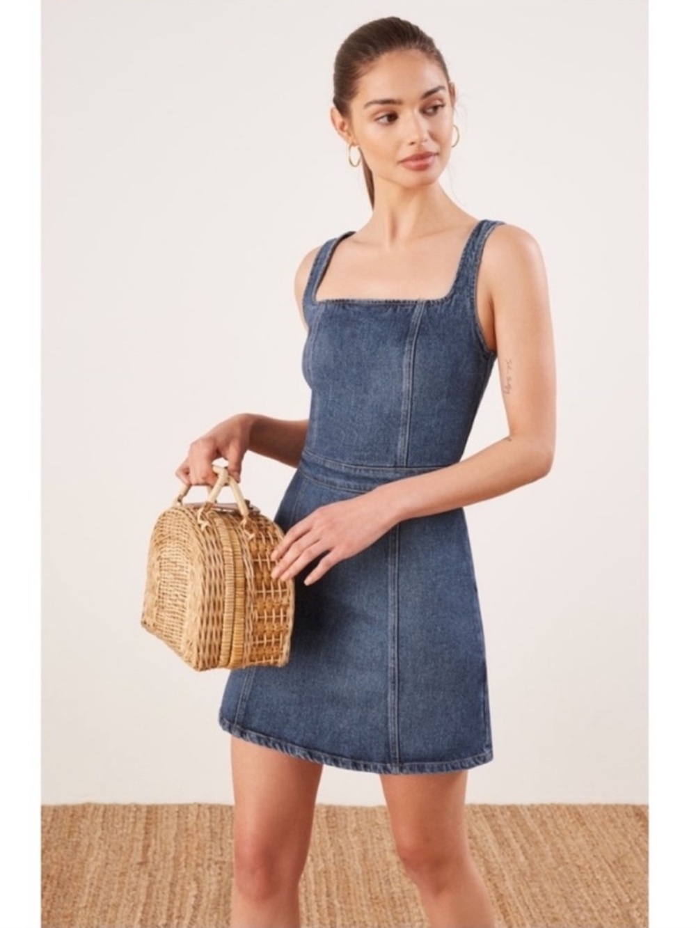 Reformation Parker Denim Sleeveless Mini Dress Size 8
